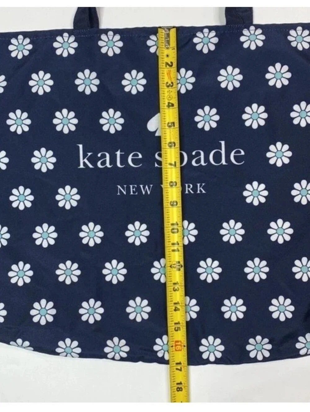 Kate Spade Navy Blue Large Tote Travel Bag With White Daisies